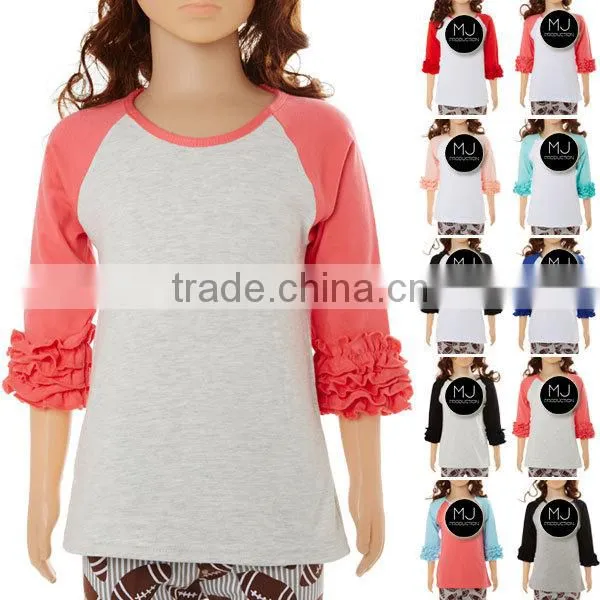 Wholesale Kids tshirts Ruffle Raglan Kid Clothing