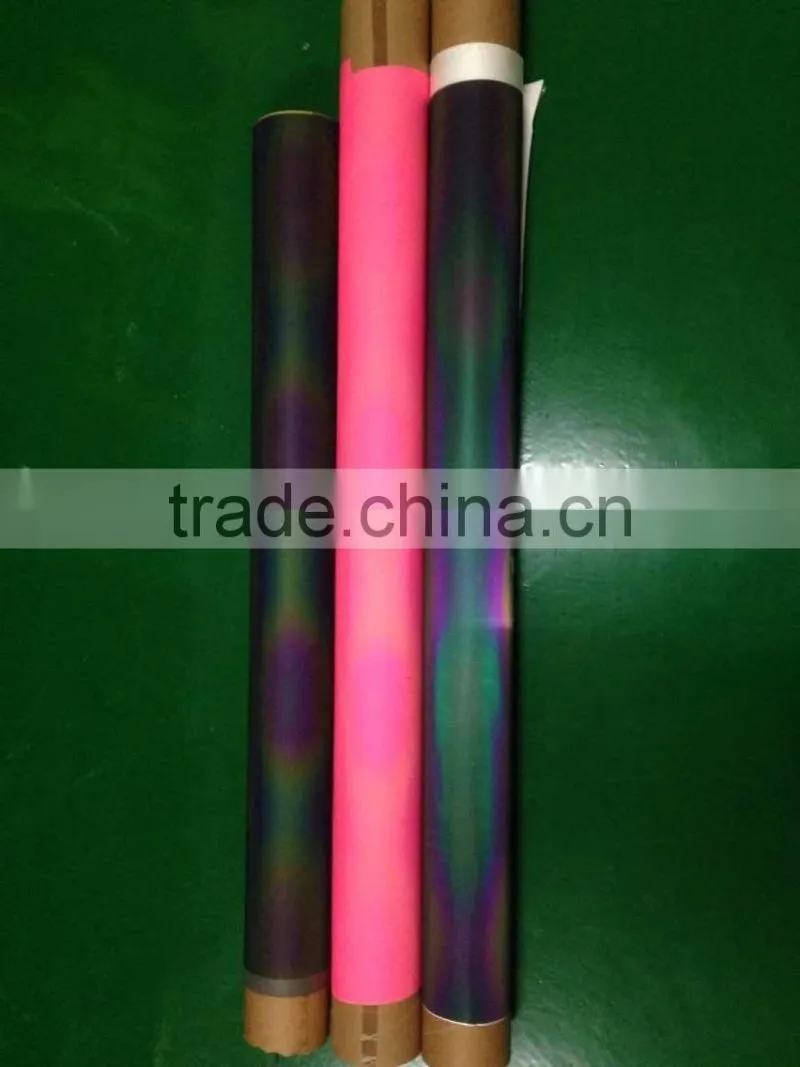 new fashion glow in the dark 7 color rainbow reflective heat transfer film