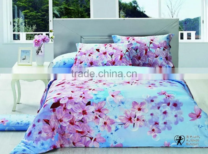China supplier cotton rubik's cube feather printed bedding set