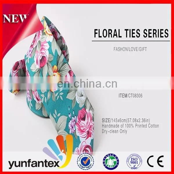 2016 suitable 100 Cotton Floral Printed Necktie Design