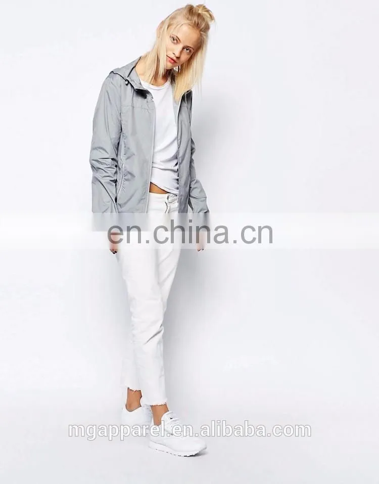 Wholesale fashion cheap plain windbreaker jacket for women 2016