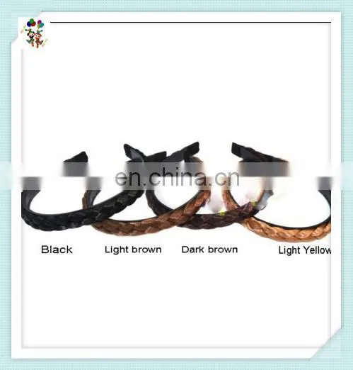 Girls Twist Braided Plait Hoop Colors Synthetic Hair Headband HPC-0121