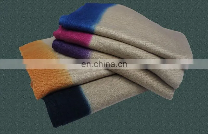 Natural Knitted Shawls/stole With four side Ombre 2017