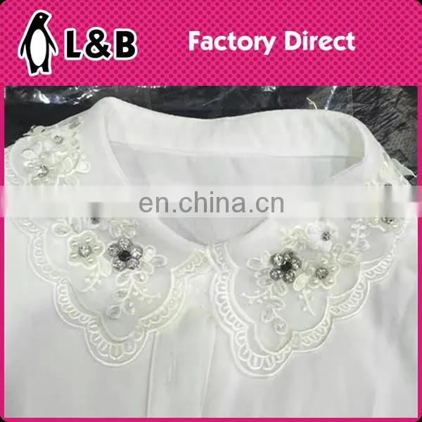 New Design Shirt Neckline With Rhinestone /Bead Detachable Collar Garment Ornament