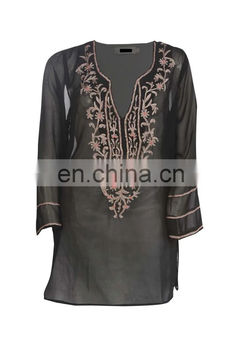 OVERSIZED EMBROIDERED PONCHO KAFTAN Slim V-neck Embroidered Poncho/ Short Kaftan For Women Summer Wear