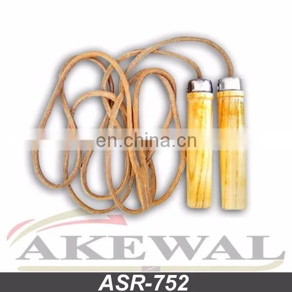 Leather Jump Rope In Wooden Handles