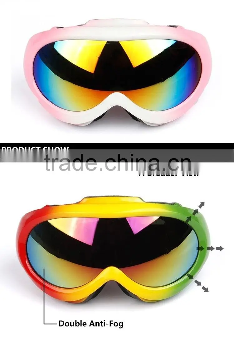 Snowmobile Snowboard Skate Bikeboard Ski Goggles with Wide Vision Anti-fog UV Cut Snow Multicolor Professional Mountain Climbing