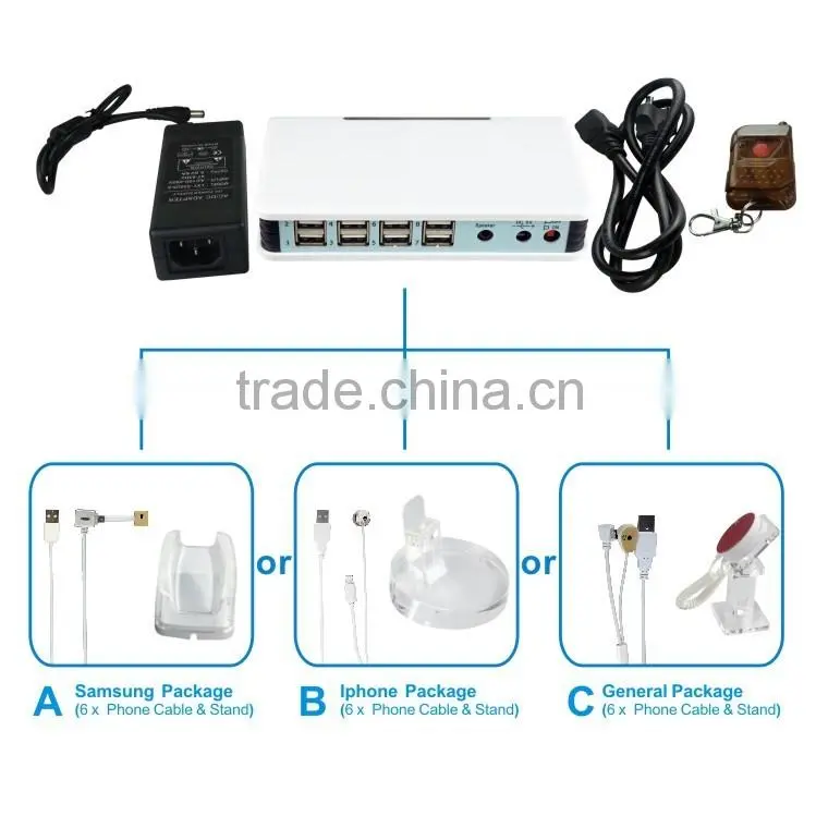 6 Ports Intelligent Mobile Phone Battery Holder Security Anti-Theft Display Stand