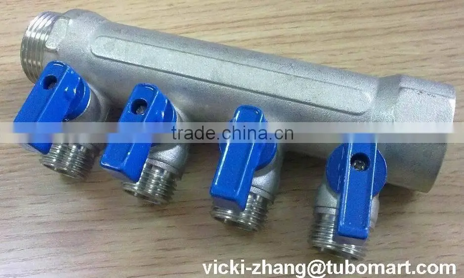 CW617 Brass manifolds, distributors 3/4" manifolds for pex pipe
