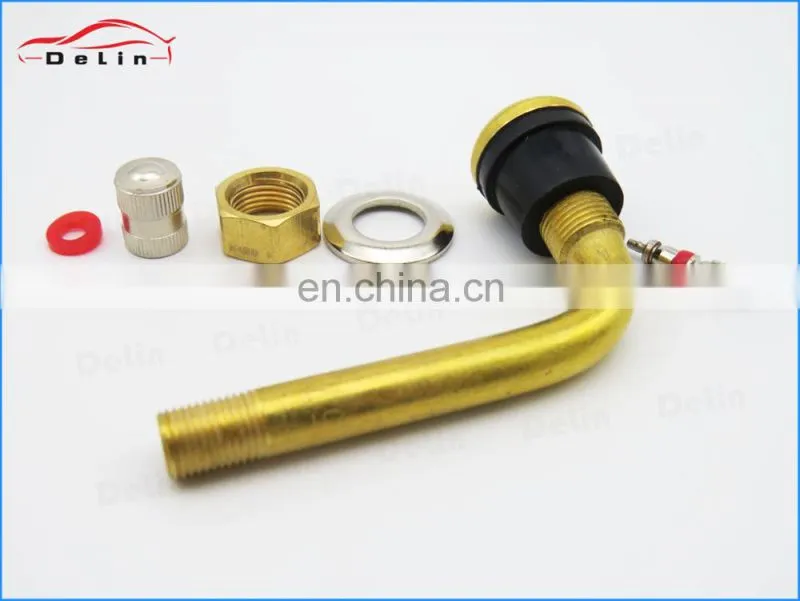 DeLin 90 Degree Tubeless Brass Truck Tire Valve Stems TR571C with 90 Degree Bend