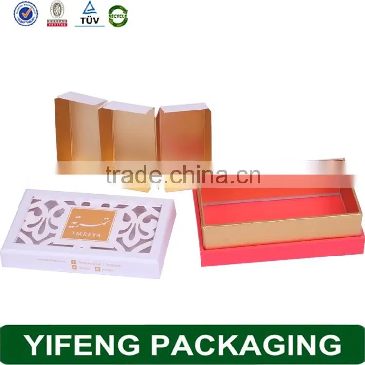 Food grade colorful print logo white cardboard beautiful decorative custom made paper moon cake box