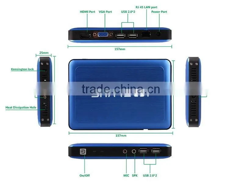 Embedded wifi module mini pc for virtualization thin pc brand new port 1080p for gaming and movie