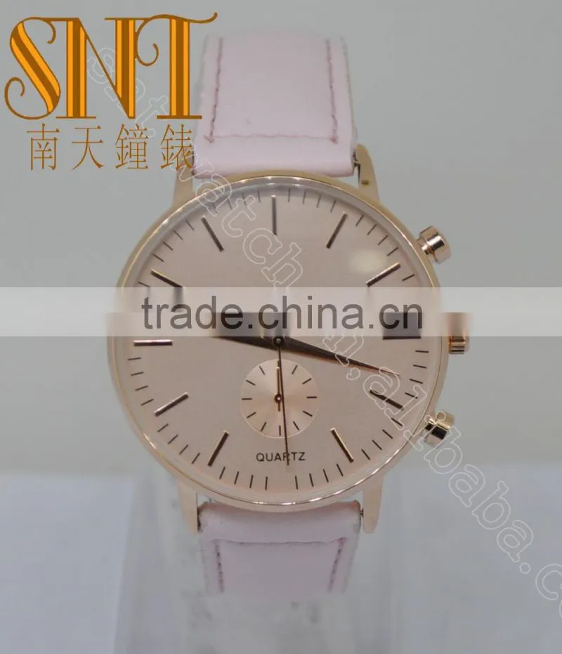 Hot Selling Rose Gold Sunday Dial Wrist Watch With Pink UP Band Watch