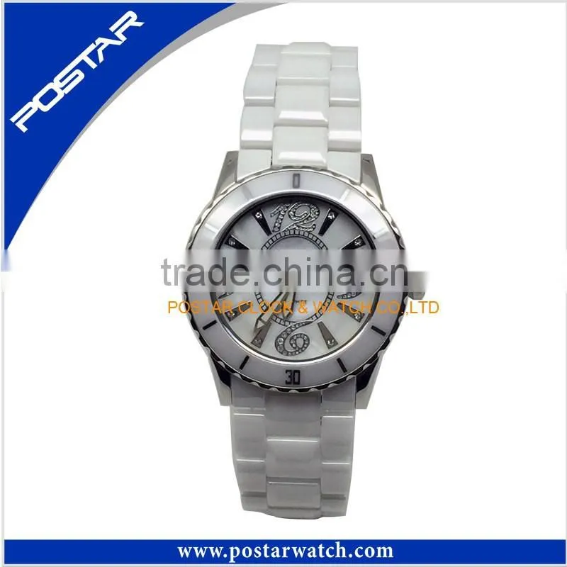 2015 Popular Watch Japan Movement Quartz Watch Ceramics Fashion Watch