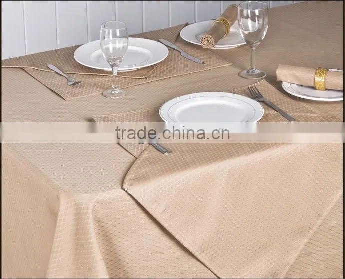 Solid Elegant Jacquard Damask wedding Table Cloth