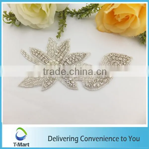 2014 hot sale rhinestone applique for wedding dress