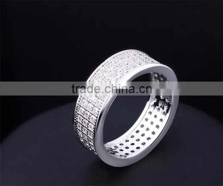 Fine Wedding Band Lead Free Luxury Brass Jewellery Classic Cubic Zircon Ring
