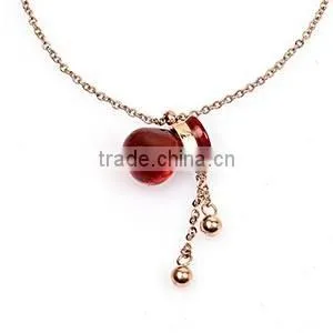 Rose Gold Necklace Fashion Jewelry Ruby Crystal Statement Necklace