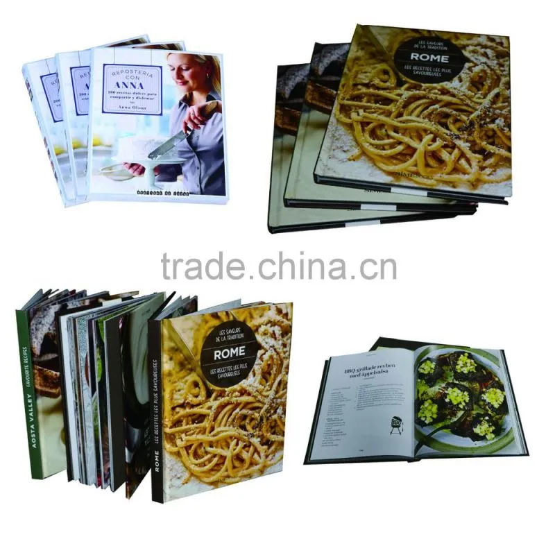 C1S and C2S art paper recipe hardcover book printing with sewing case bound