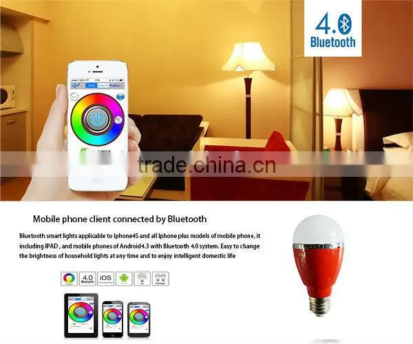 2015 new product bluetooth control e27 7w led bulb smart lighting/internet