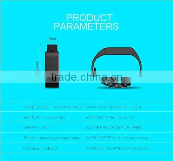 Original manufacturer Vidonn X6S IP68 USB charging step counter calorie burnt Android iOS compatible smart bracelet with sdk