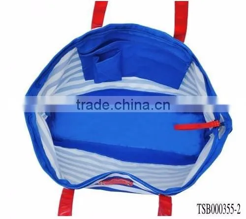 2016 New designer big size high quality canvas navy blue stripes shoulder bags