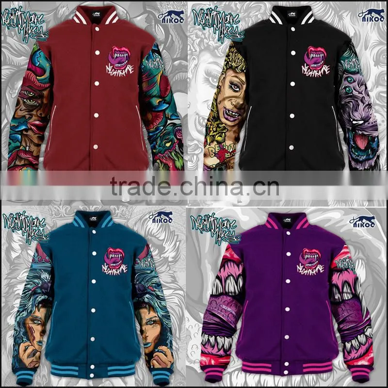 Fashion Sublimated College Varsity Baseball Jackets Wholesale