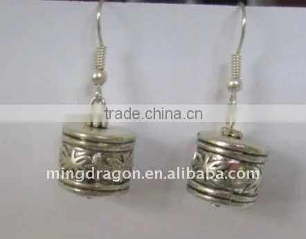 CHINESE TIBET SILVER EARRING EARDROP