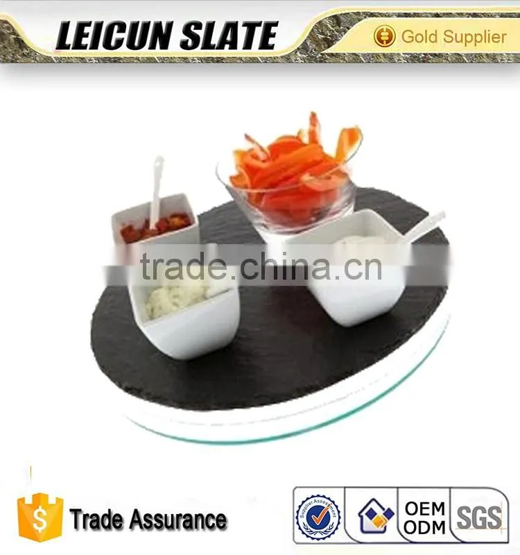 Chinese Cheap Popular Black Slate Plate and Modern Tableware for Hotel
