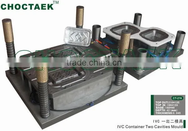 IVC aluminium foil container mold with two cavities