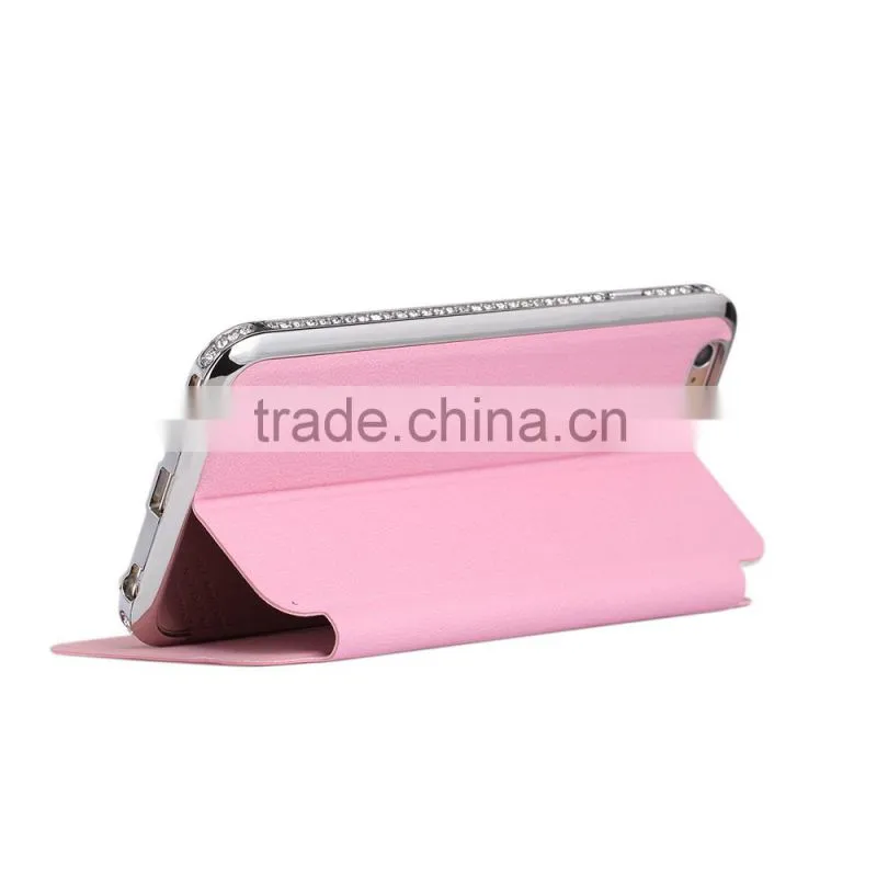 2015 Metal Cell Phone Leather Cases for iPhone