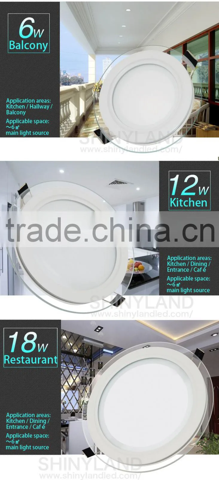 Chinese imports wholesale 18w round thin led glass panel light surfacemounted with high quality