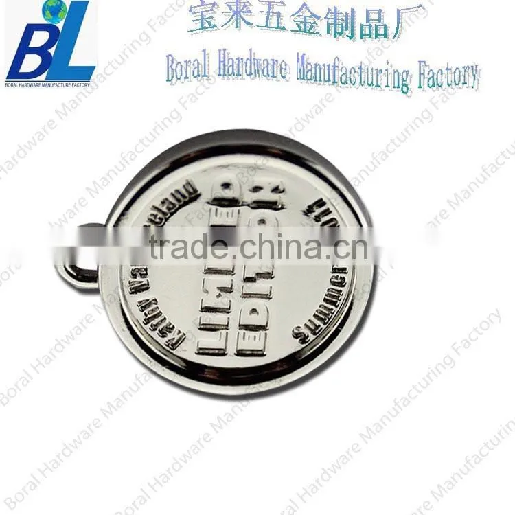Novelty recessed metal accessories for bags