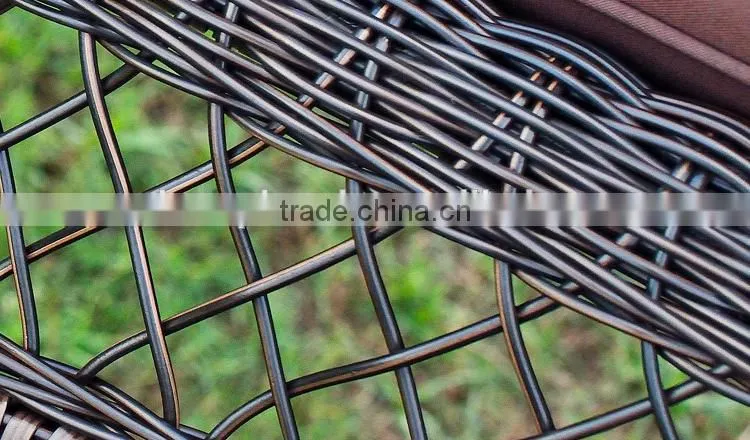 luxurious durable double seat pe rattan swing chair with canopy
