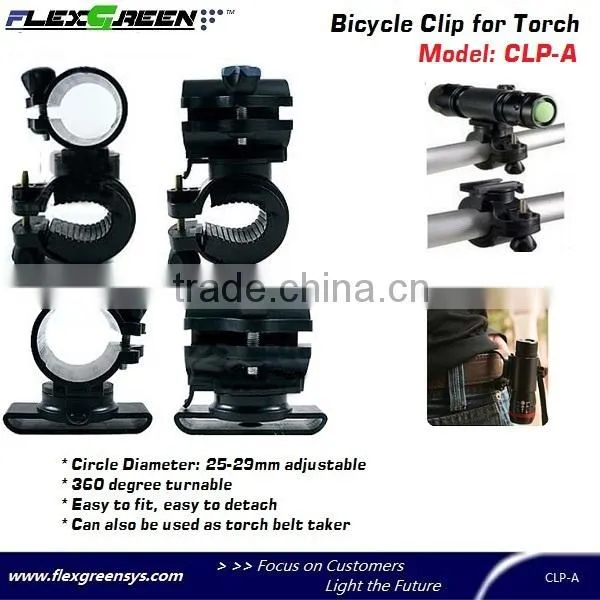 Bike handlebar flashlight mount