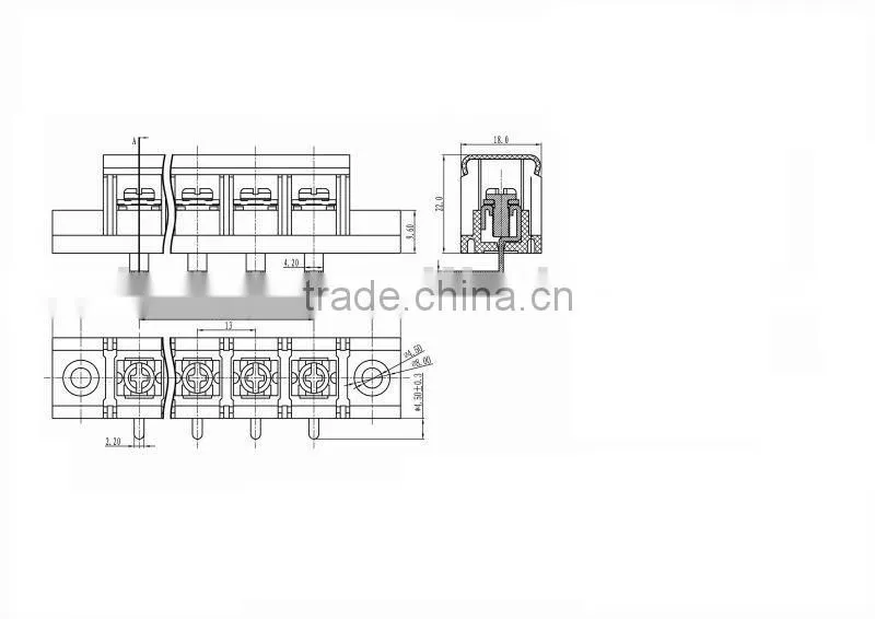 Barrier Terminal Block 13.0mm pitch TCE-68RM