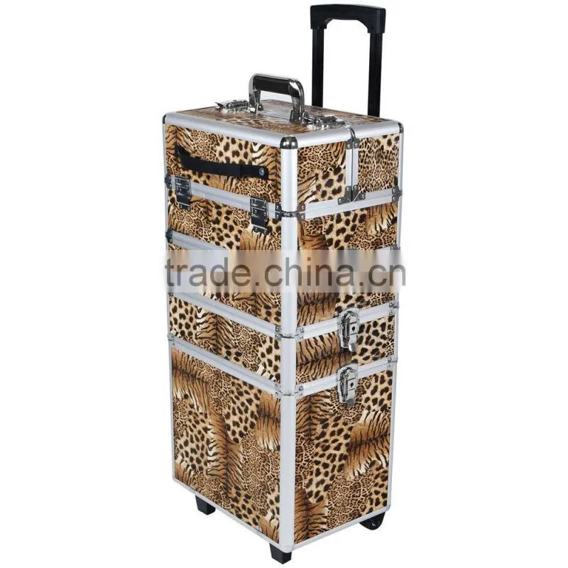 4 in 1 Makeup Nail Case Vanity Hairdressing Cosmetics Beauty Box Trolley