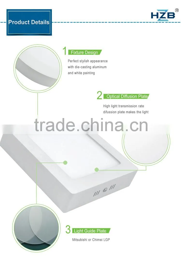 China Made Surface Mount Square Led Ceiling Light Fixture Home Use