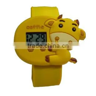2014 hot selling customized cheap promotion cartoon silicone wrist watches/fashion silicone cartoon watch