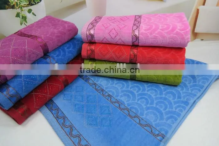 cotton bath towel good quality jacquard velvet