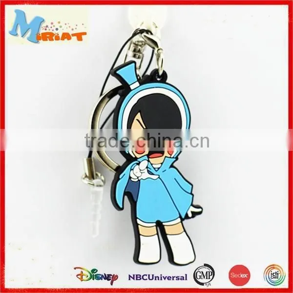 Promotional gifts famous brand rubber charm figure keychain