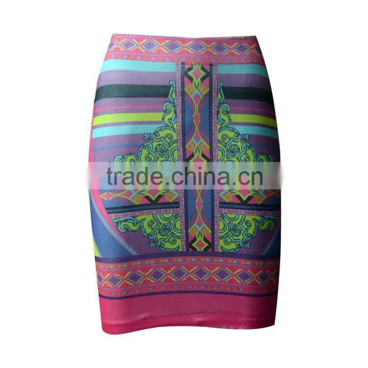 Short Pencil Skirt with Flower Print Fashion Women Tight Skirt