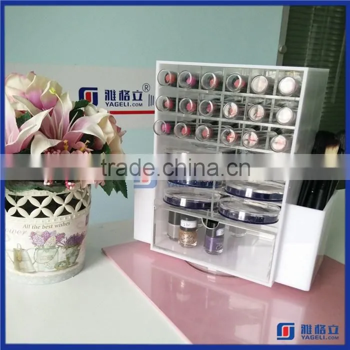 Yageli Since 1999 China Manufacturer Different Styles Rotating Acrylic Lipstick Holder Spinning Lipstick Tower