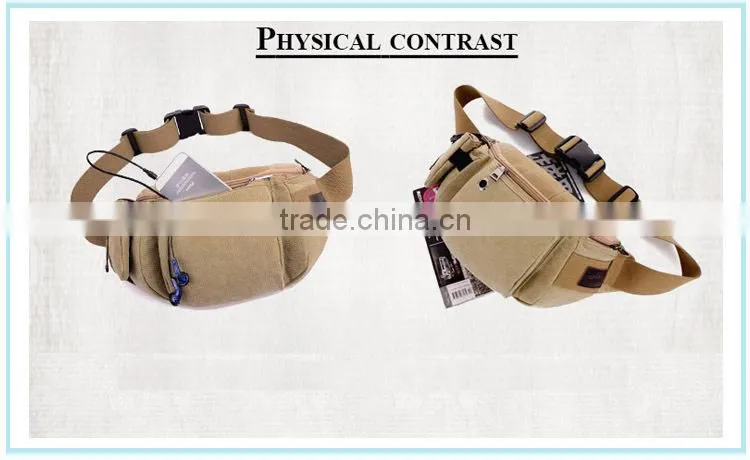 from alibab China factory vintage round canvas bag elegant waist bag