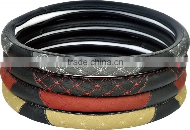 New design high quality PU leather Steering wheel cover wholesale