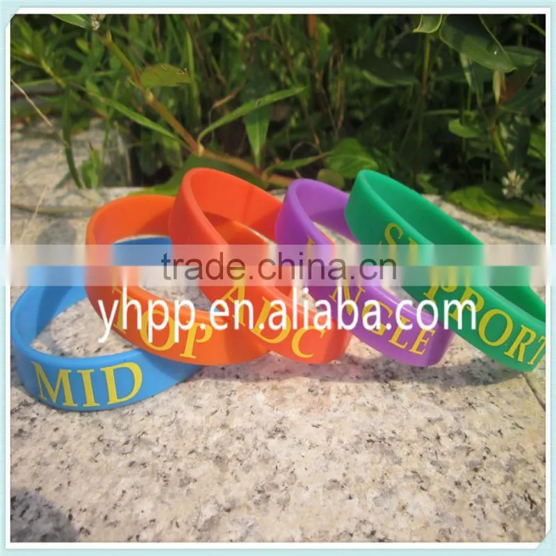 Custom LOL League of Legend ADC JUNGLE MID SUPPORT TOP Silicon Wristband Bracelet