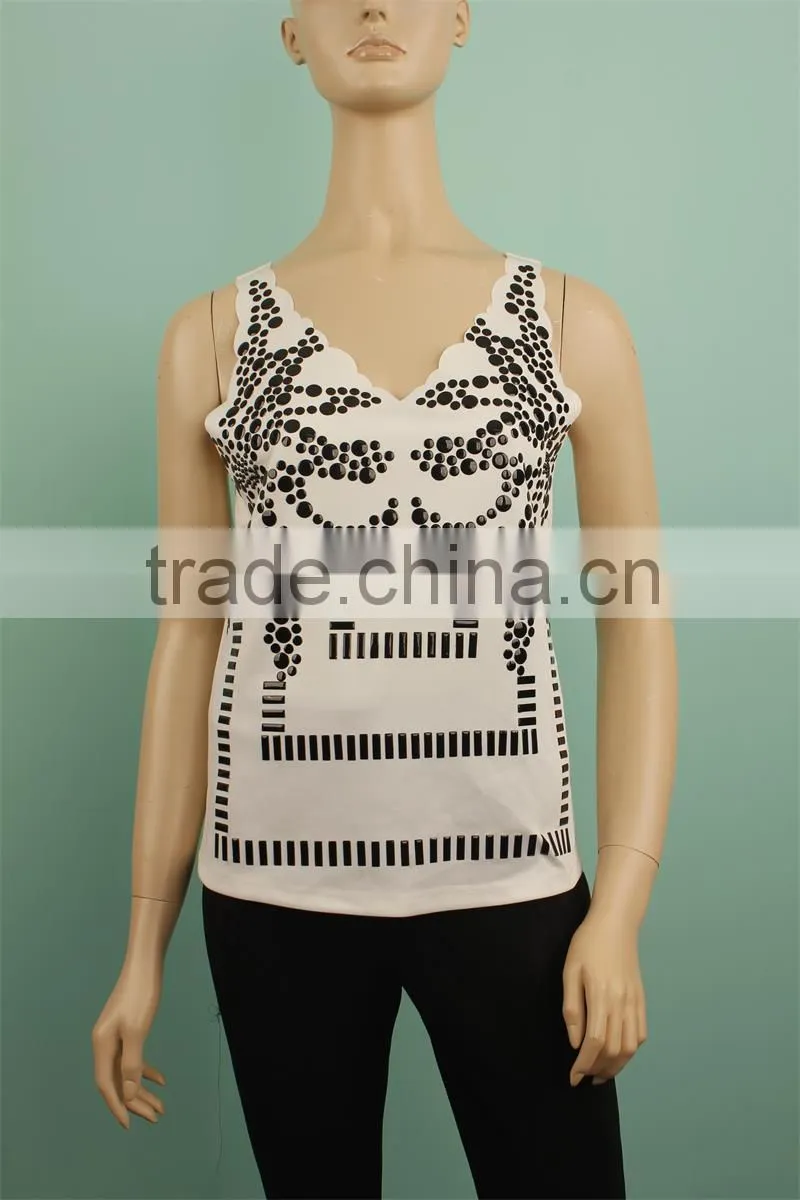 2016 S/S OEM Service Supply Type Iron Stud sleeveless women tank top
