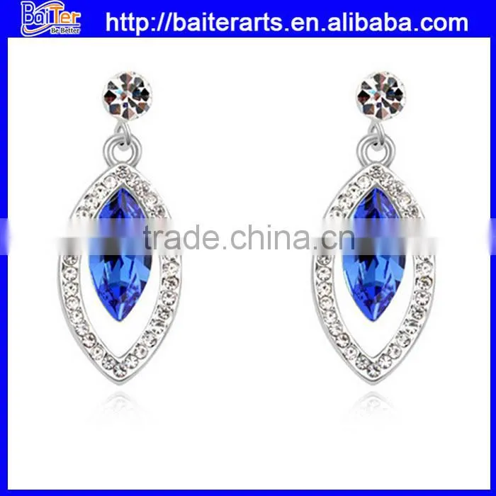 Gold plated alloy micro wave earrings,faked micro paved earrings for girls