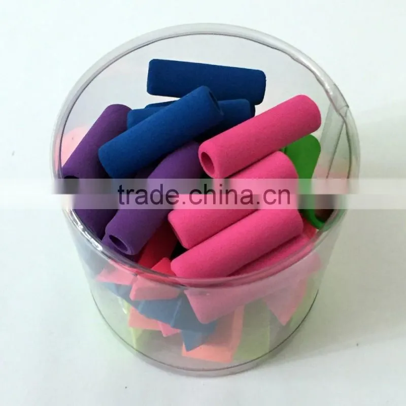 Funny Office and School Supplies Promotional Custom Cheap Colorful Rubber Pencil Grips, Erasers and Toppers Novelty Stationery