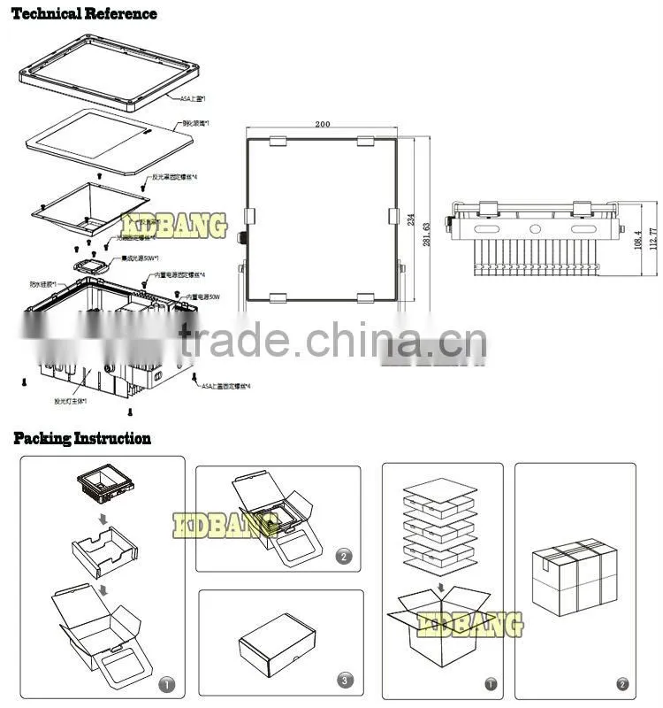 Made in China waterproof ip65 high power led flood light